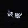Hot 1 transfronterizo:1 collar de plata con un solo diamante de corte princesa cuadrado elemento femenino cadena de cristal para la clavícula fabricantes en nombre del cabello