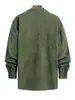 Camisa de trabajo de pana para hombre personalizada para otoño e invierno con doble bolsillo, chaqueta tipo camisa de corte holgado, ropa de hombre de la fábrica original al por mayor
