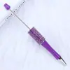 Caneta Criativa com Contas de Diamante DIY Caneta Esferográfica Plástica Multicolorida Diamante Macaron Presente Fofo Caneta Publicitária Atacado