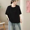 Camiseta Casual de Color Sólido Nueva de Verano con Diseño Elegante y Único que Presenta Cremallera Irregular en la Espalda