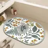 Alfombra de Baño con Patrón Floral de Lujo para Uso Doméstico, Felpudo Absorbente de Agua y de Secado Rápido para la Entrada del Baño, Felpudo Fresco y Sencillo para la Entrada