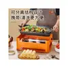 Sartén Comercial para Pescado a la Parrilla Estufa de Carbón Estufa para Pescado a la Parrilla con Carbón de Alcohol Acero Inoxidable Placa Grande para Mariscos Estufa Rectangular Doméstica Espesada