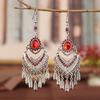 Estilo Étnico Joyería de Plata Bordada Pendientes Nuevos para Mujer Joyería de Performance Estilo Chino Pendientes Bordados Artísticos Retro