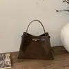 Bolso Tote Versátil de Cuero con Cera de Aceite Estilo Coreano para Viajes Diarios para Mujer 2026 Nuevo Modelo Bolso de Mano Hombro Cruzado Bolso Kelly