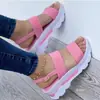 Transfronterizo 2023 nuevo verano comercio exterior talla grande con sandalias de cuña de viento dulce fabricantes femeninos venta al por mayor