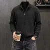 Novos cardigans de outono e inverno, suéteres de tricô, jaquetas unisex de cor sólida com zíper, populares e da moda, atacado de comércio exterior transfronteiriço