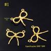 Cobre banhado a ouro real arco pequeno pingente liso de um lado padrão arco brincos brincos DIY acessórios peça de conexão