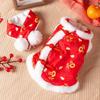 Roupas de Ano Novo para Animais de Estimação, Cachecol, Roupa Tang, Colete de Veludo para Cachorro, Saudações Festivas de Ano Novo, Casaco de Algodão, Roupas de Ano Novo para Gato
