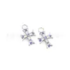 F136 Aleación de Titanio Punk Retro Cruz Zirconia Aretes Colgantes Tornillos para Cartílago del Oído Perforación DIY Joyería para Orejas