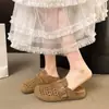 Sapatos Femininos Casuais Planos Slip-On Bico Redondo Estilo Floresta de Verão 2026 Couro Genuíno Retrô 2106-3