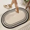 Alfombrilla de baño estilo francés, antideslizante, absorbente de agua, secado rápido, alfombrilla para pies, alfombrilla para puerta de inodoro doméstico, fácil de mantener, resistente a las manchas, alfombrilla de suelo de tierra de diatomeas