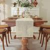 Caminho de mesa de renda estilo americano, mesa de centro vintage, mesa de chá, toalha de mesa, almofada, pano, estilo pastoral, oco, longo, tapete de chá de alta qualidade