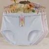 2025 Nova Roupa Íntima Feminina Algodão Puro Simples Cintura Média Respirável Calcinha Estampa de Letras Cintura Forro Duplo na Virilha