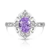 Anillo de Flor de Hielo de Piedra Preciosa Colorida Más Vendido en Transmisión en Vivo para Mujer, Incrustado con Anillo de Pétalo de Diamante de Alto Carbono Deslumbrante, Envío Directo de Una Pieza