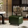 Taburete Bajo Giratorio Móvil para Sala de Estar con Ruedas, Silla con Respaldo, Taburete Sofá con Rueda Universal, Taburete Deslizante, Taburete de Madera Maciza para Cambiar Zapatos