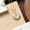 Colgante de Calcedonia Natural con Gelatina de Lichi, Alto Hielo, Nube Propicia, Colgante de Jade Ruyi, Ágata Fluorescente Tipo Hielo, Colgante de Candado Ruyi Hueco