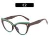 Nuevo marco de gafas de ojo de gato con remaches, negro y blanco, panda, liso, para mujer, estilo europeo y americano y2k, marco de gafas con filtro de luz azul, marco de gafas de moda para Instagram