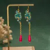 1532 transmisión en vivo hermosos aretes de gota florales incrustados de alta calidad aretes nacionales aretes estilo chino aretes al por mayor