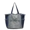 Denim Degradado Bolso Nuevo Moda Viajero Gran Capacidad Versátil Bolso Tote Casual Hombro Axila Bolso de Mano