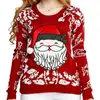 Novos Suéteres de Natal Europeus e Americanos para Homens e Mulheres Casuais Espessados Roupas de Fora Tops Estampados Papai Noel Moletons