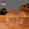 Caixa Transparente Plástico Acrílico Quadrada com Tampa e Base para Guardar Doces, Miniaturas e Embalagem para Exibição de Presentes
