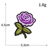 Patch de Bordado de Flor de Rosa Roxa Encantadora Bordado em Computador Premium com Adesivo Termocolante para Passar em Roupas