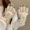Luvas de Esqui Femininas com Forro de Fleece, Compatíveis com Tela Sensível ao Toque, Espessadas para Calor no Inverno, à Prova de Frio, à Prova de Vento, Impermeáveis, Adequadas para Passeios de Motocicleta e Ciclismo Moderno