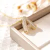 Colgante Grueso de Cobre Chapado en Oro con Circonita Transfronterizo Moda Europea y Americana Cadena Sencilla para Clavícula Globo Letra 26 Collar para Mujer