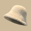 Sombrero de Orejeras Cálido Peludo de Gama Alta para Mujer Otoño e Invierno Estilo Japonés Cara Lisa Pequeño Color Sólido Sombrero de Cuenca