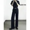 Pantalones de Traje Lisos de Color de Moda Otoñal Cortados con Tijera, Caídos, Estilo Simple Americano, de Gama Alta, Resistentes a las Arrugas, Ligeramente Acampanados, Largos