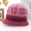 Chapéu de Inverno Feminino 2026 Novo Estilo Chapéu Balde de Proteção contra Frio Chapéu Quente de Mãe Meia-idade e Idosos Chapéu de Lã Tricotado Espessado com Veludo
