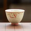 Taza de Té Pequeña de Cerámica Firestone Red Orchid para Uso en Casa, Taza Personal de Gama Alta, Exquisita Taza de Té para Uso Individual