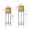 Juego redondo doble de lujo ligero, soporte para flores de dos niveles, soporte para flores de lujo ligero nórdico, soporte para flores de suelo para balcón, interior, maceta de rábano verde para sala de estar