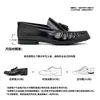 Mocasines de Piel Charol Negra con Borlas para Primavera/Verano 2026 Zapatos de Piel Slip-On Casual de Negocios Zapatos de Trabajo Slip-On Cómodos para Hombre
