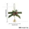 Decoração de Natal Sino Pingente Laço de Veludo Pingente de Pinha para Árvore de Natal Suprimentos para Decoração de Cena Enfeites Decorativos para Pendurar