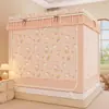 Cortina Mosquiteiro de Cama Modelo Novo 2025 com Estampa de Desenho Animado para Uso Doméstico, Cortina de Cama com Três Portas
