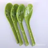 Cuchara de Imitación de Jade Verde, Cuchara Pequeña para Arroz, Cuchara de Melamina Imitación Porcelana, Cuchara Verde, Cuchara de Comida Rápida