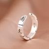 Anillo de apertura artesanal antiguo de plata con pie de rey ciervo dorado, ligero, de lujo, estilo étnico simple, con carácter, sección de hueso, anillo creativo