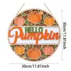 Letrero de Puerta con Corona de Madera Popular Transfronteriza de Otoño, Ardilla, Calabaza, Hoja de Arce Estilo Americano Colgante de Puerta de Cosecha, Decoración de Acción de Gracias