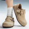 Zapatos slip-on de gamuza para hombre estilo Birkenstock, cobertura total, de doble uso para jóvenes profesionales, zapatos casuales de moda