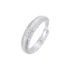 Anillo Flash Cepillado de Tres Filas de Diamantes en Plata de Ley S925 para Mujer, Lujo Accesible, Sencillo, Estilo Mid-Century, Gama Alta, Anillo Versátil y Anillo para Dedo del Pie