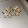Brilhantes e Deslumbrantes~ Brincos de Tarraxa Flor com Zircônia Totalmente Cravejados 2026 Novos Brincos da Moda com Design Exquisito e Estilo Único