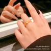 Anillo de oro Sha para mujer que no se desvanece durante mucho tiempo, pequeño anillo de apertura de oro de imitación dulce para mujer, accesorios chapados en oro de cobre, nuevo al por mayor