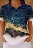 2026 Transfronterizo TEMU Nueva Blusa de Verano para Mujer Color Sólido Estampado Digital 3D Cuello de Botones Manga Corta
