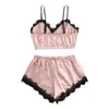Roupas Íntimas Sensuais de Renda Europeias e Americanas Transfronteiriças Shorts com Suspensório Conjunto Erótico Renda com Suspensório Conjunto para Casa