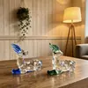 Enfeite de veado de vidro estilo Ins, decoração de veado animal de luxo leve, presente de lembrança de viagem, decoração de mesa, best-seller transfronteiriço
