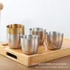 Taza de agua de acero inoxidable 304 estilo coreano taza casual creativa taza para bebidas frías jugo taza de café cerveza de una sola capa abierta taza de té
