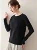 Nueva Colección Otoño/Invierno 2026: Suéter de Cachemira de Punto para Mujer, Sencillo y Versátil, con Cuello Redondo, Perfecto como Capa Base de Lana