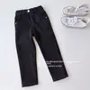 Pantalones Casuales Elásticos de Moda para Niñas Otoño/Invierno 2025 Nuevos Pantalones Rectos para Niños con Pespuntes Forro de Algodón Pantalones Largos