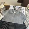 Conjunto de saia de verão para meninas Lime 2025, novo conjunto de duas peças de saia de verão para meninas da moda